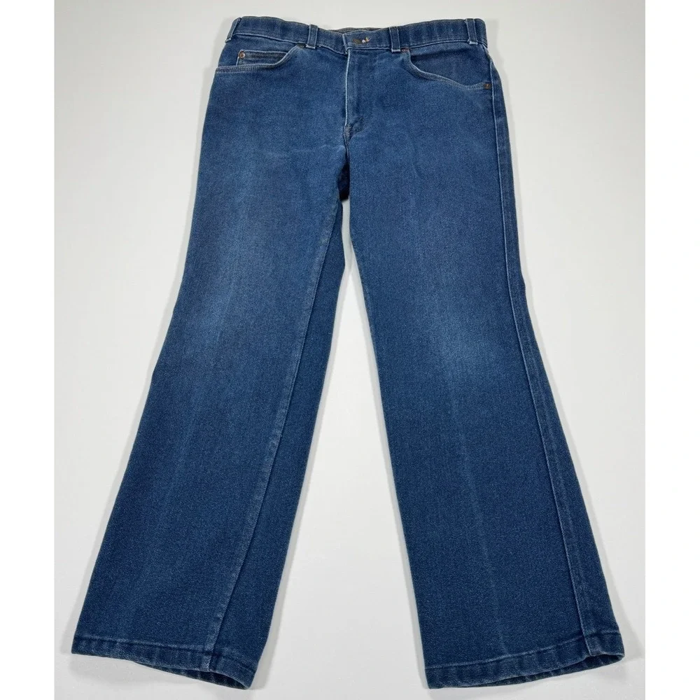VTG Levi's Orange Tab Jeans Mens 34x28 Blue Flare Denim Talon USA Skosh 90s 549